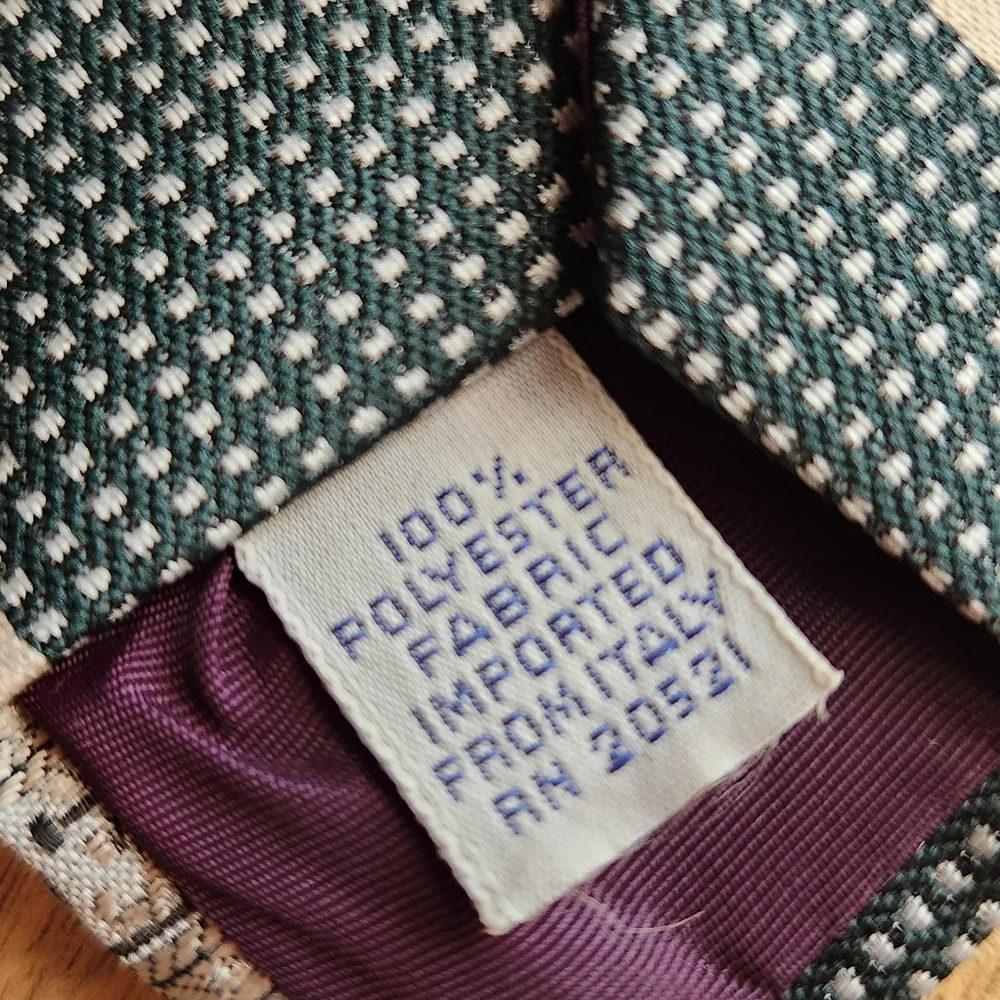 Vintage Montgomery Ward Green and Cream Men's Necktie